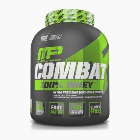 MusclePharm Combat 100 Whey Protein Powder Vanilla 5 Pound01 600x600 1 مسحوق البروتين القتالي ، الفانيليا ، 5 رطل